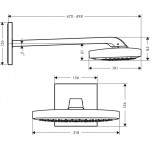 Потолочная душевая лейка Hansgrohe Raindance Select E300 3JET с держателем